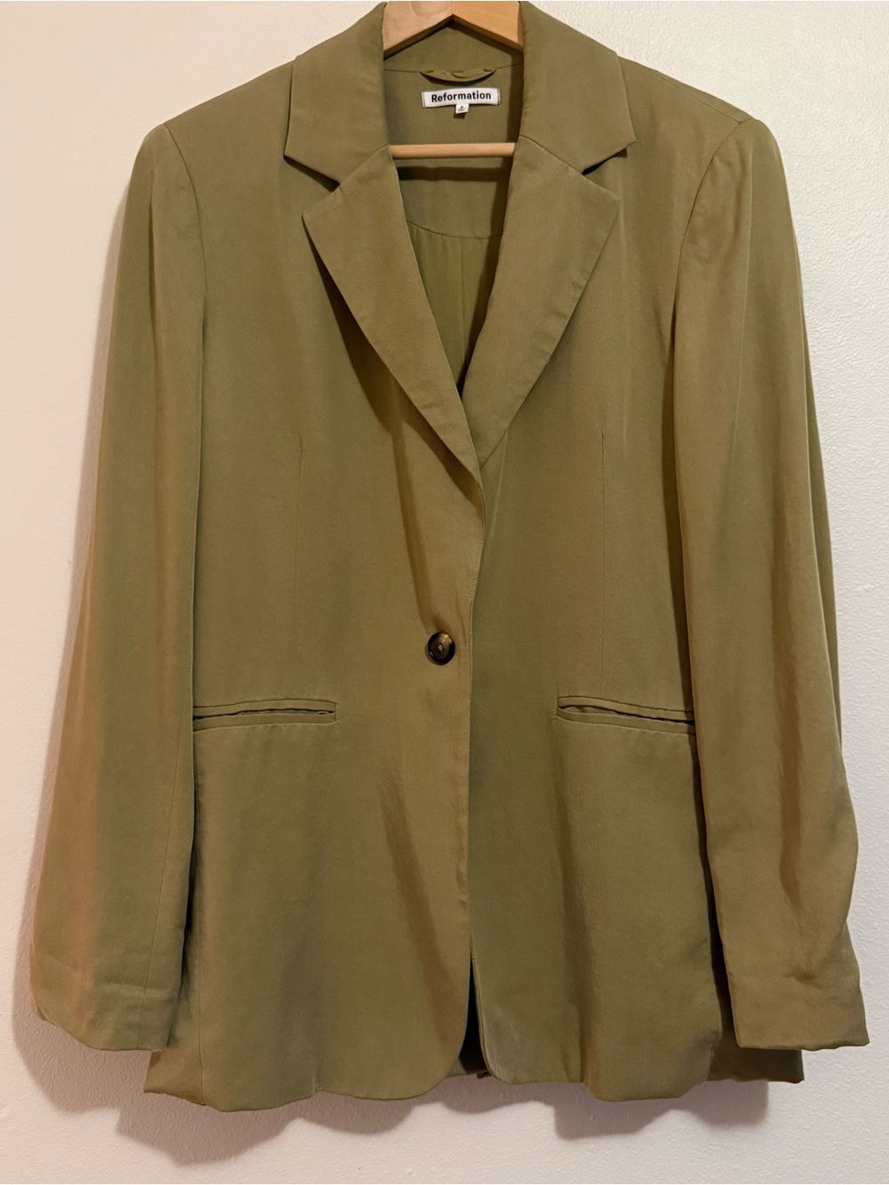 Reformation Classic Relaxed Blazer S Olive Oil - Picture 7 of 11